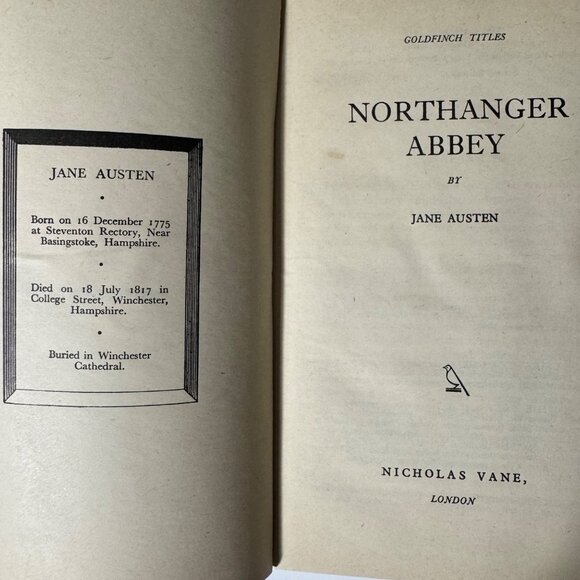 Northanger Abbey By Jane Austen 1949 Second Edition Nicholas Vane HCDJ Vintage - Picture 2 of 16